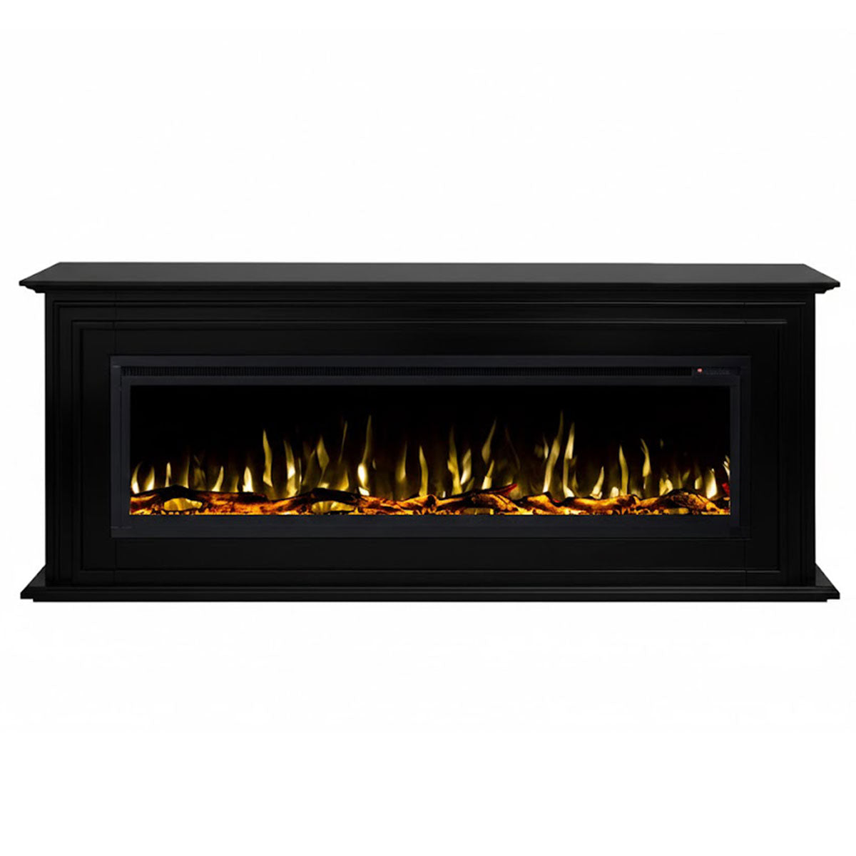 Concerto 1500W 60 Inch Electric Fireplace Insert with Eton Black Mantel Suite