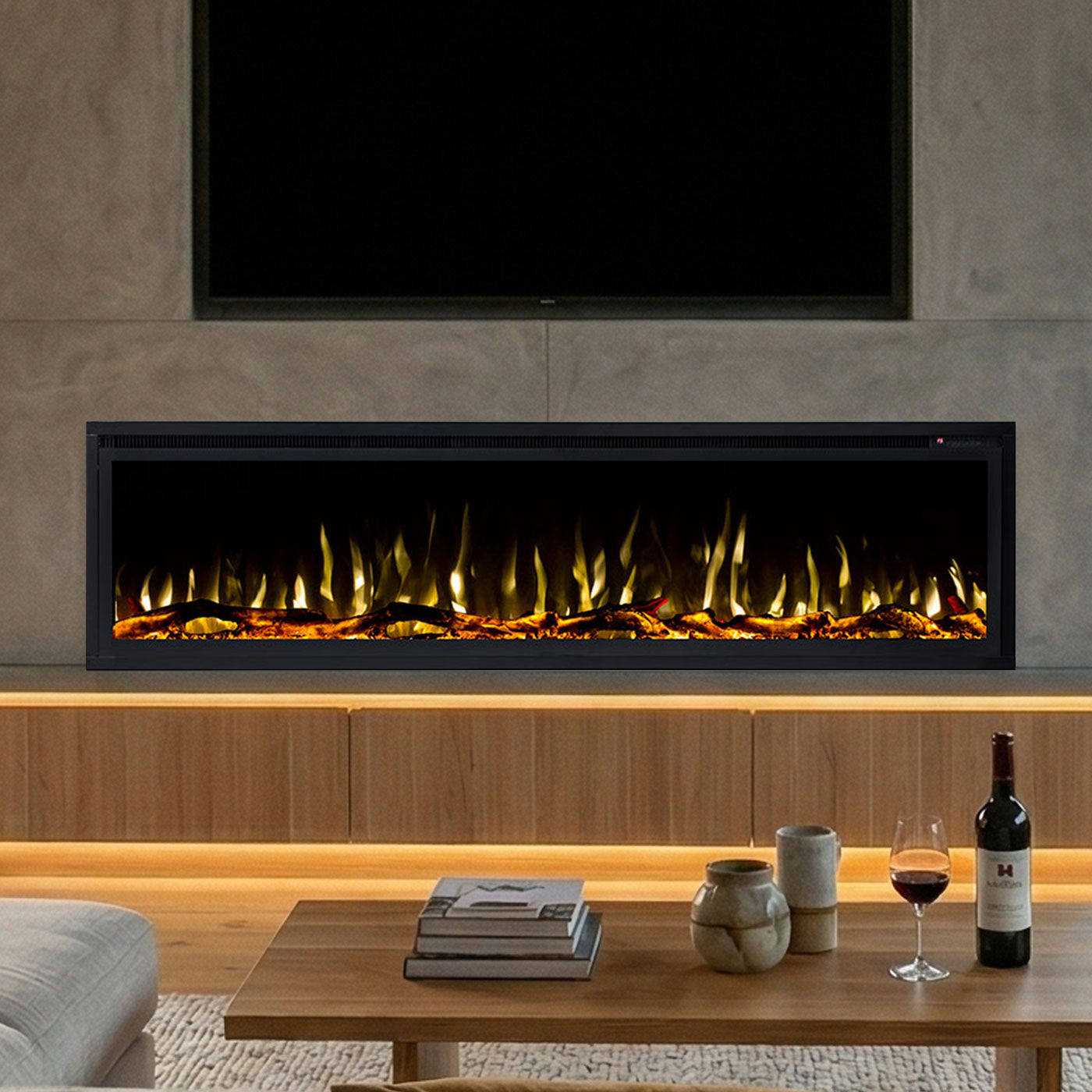 Concerto 1500W 65 inch Recessed / Wall Mounted Electric Fireplace