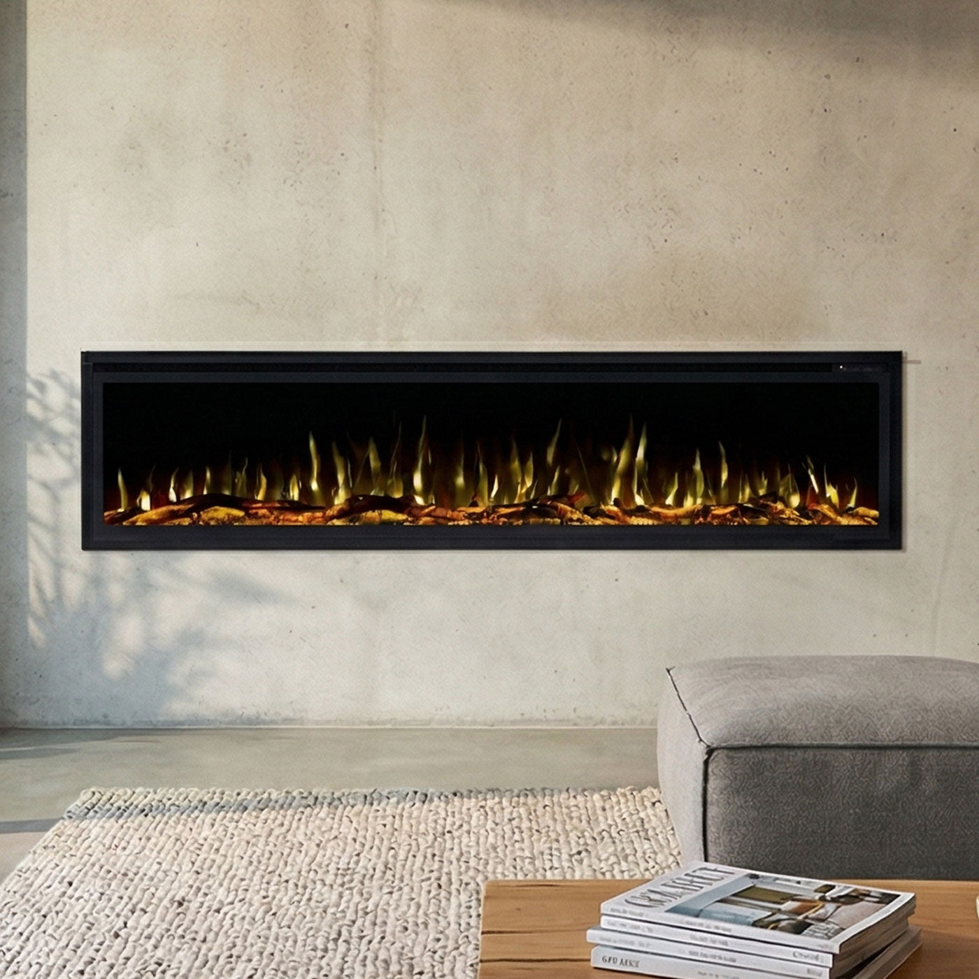 Concerto 1500W 72 inch Recessed / Wall Mounted Electric Fireplace