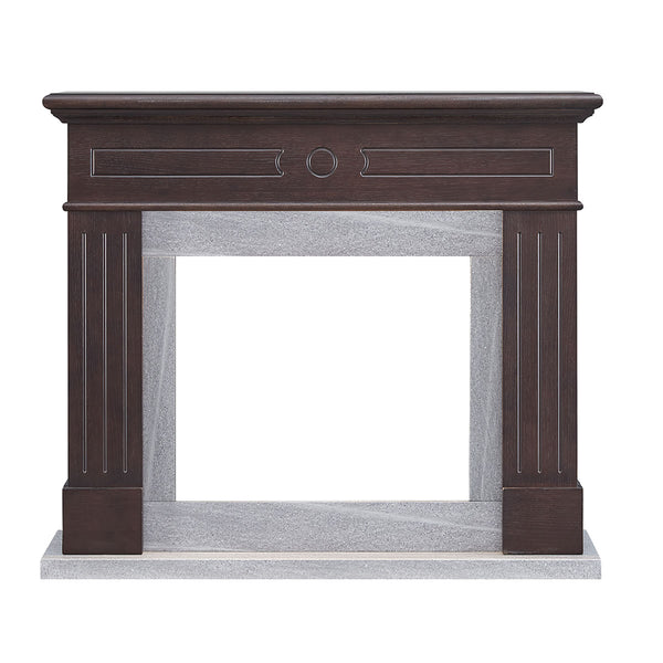Aura Electric Fireplace Heater Espresso Oak Mantel