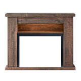 Quartz Rustic Dark Oak Fireplace Mantel Surround