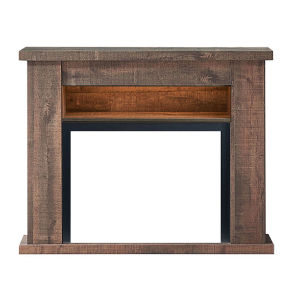 Quartz Electric Fireplace Heater Rustic Dark Oak Mantel