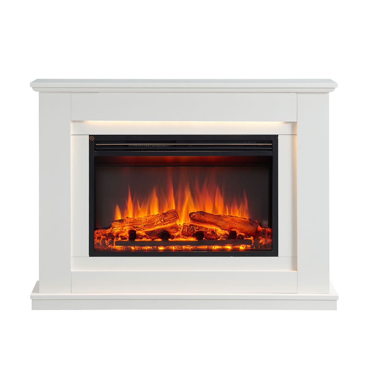 Opal 2000W Electric Fireplace Heater White Mantel Suite