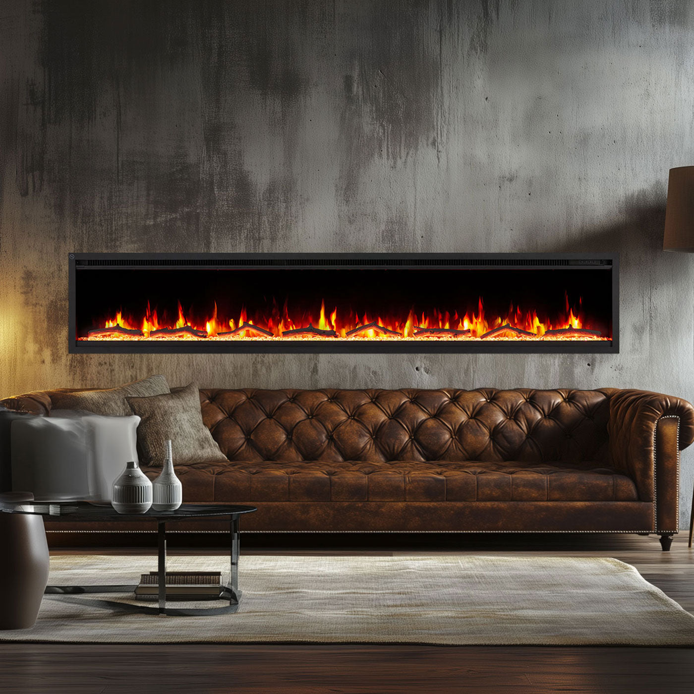 Nocturne 1500W 72 inch Built-in Recessed Electric Fireplace - Extra Slim