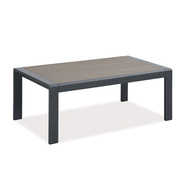 Florence Charcoal Aluminium Outdoor Coffee Table with faux wood Top