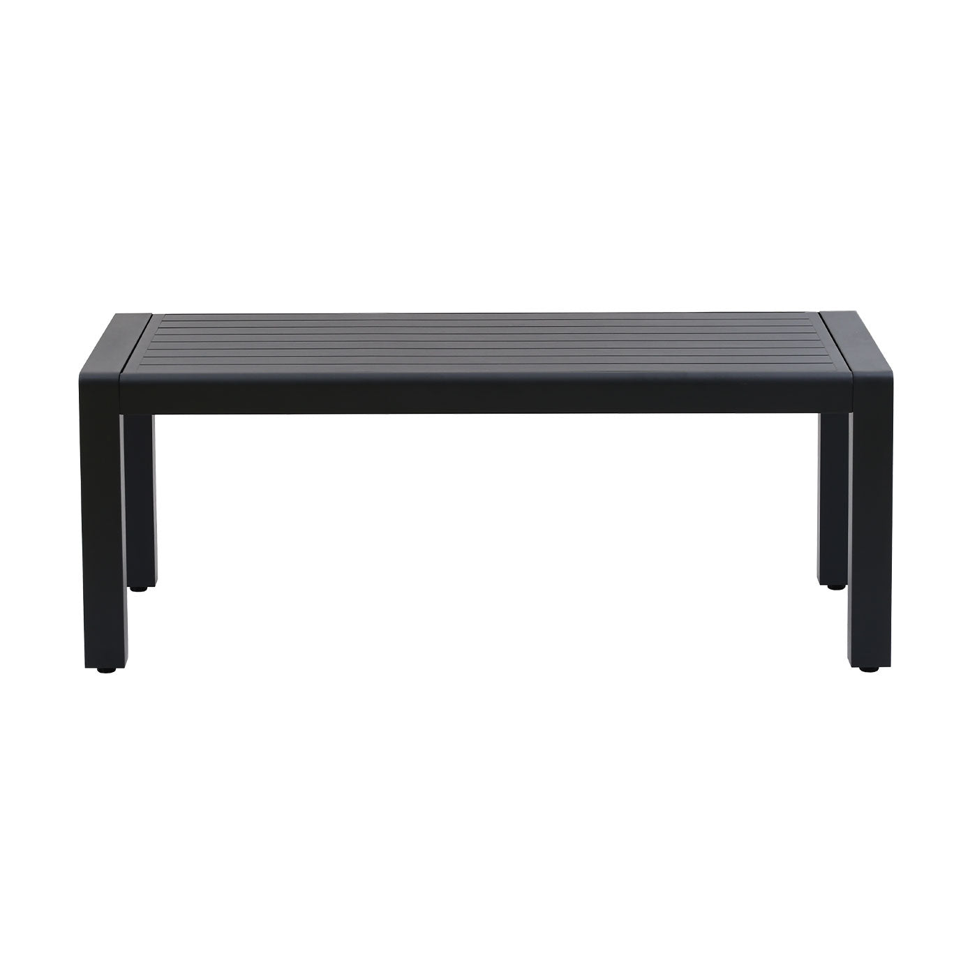 Bronte Charcoal Aluminium Outdoor Coffee Table with Aluminium Slat Top (120x60cm)