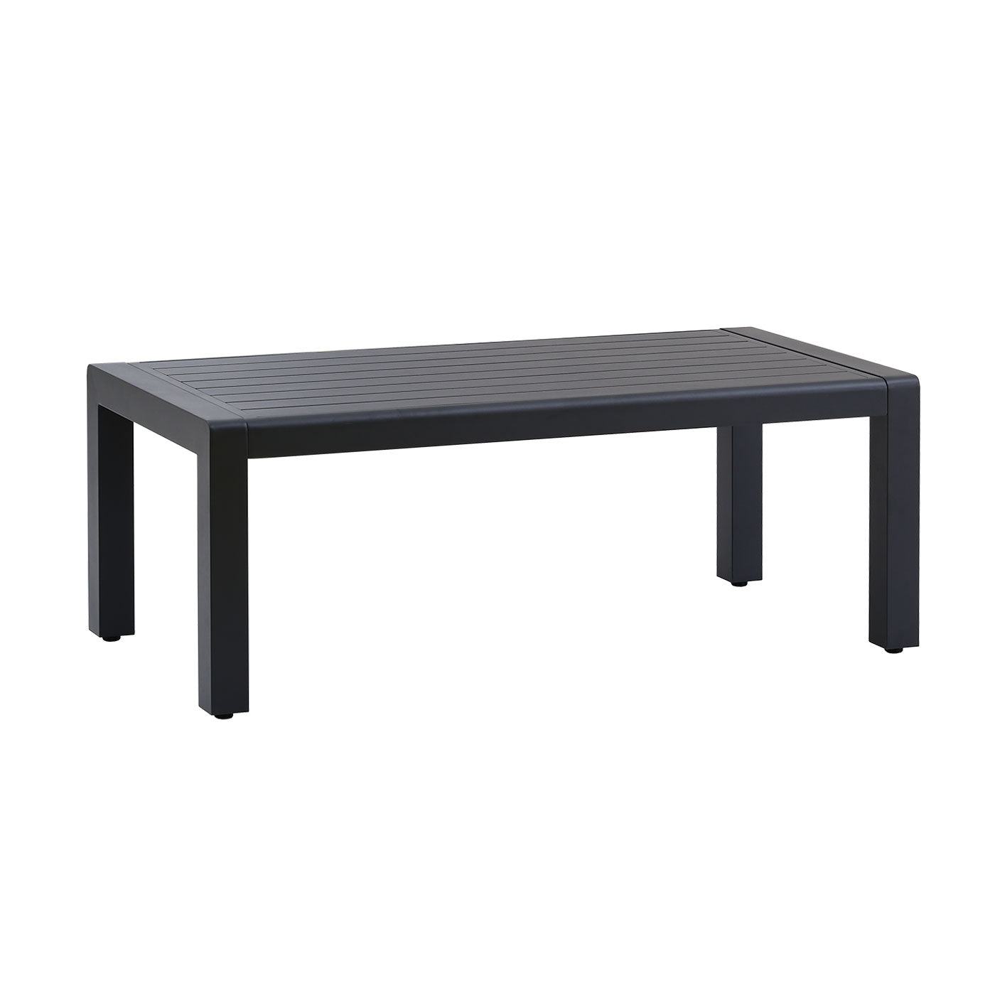 Bronte Charcoal Aluminium Outdoor Coffee Table with Aluminium Slat Top (120x60cm)