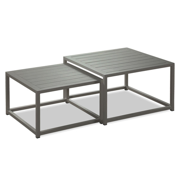 Carter Charcoal Aluminium Outdoor Square Nesting Coffee Table - Set of 2