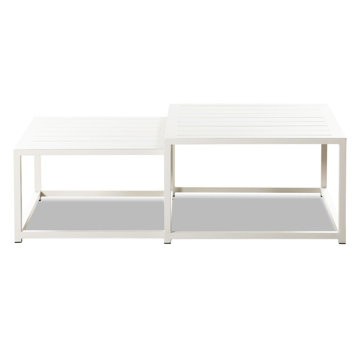 Carter White Aluminium Outdoor Square Nesting Coffee Table - Set of 2