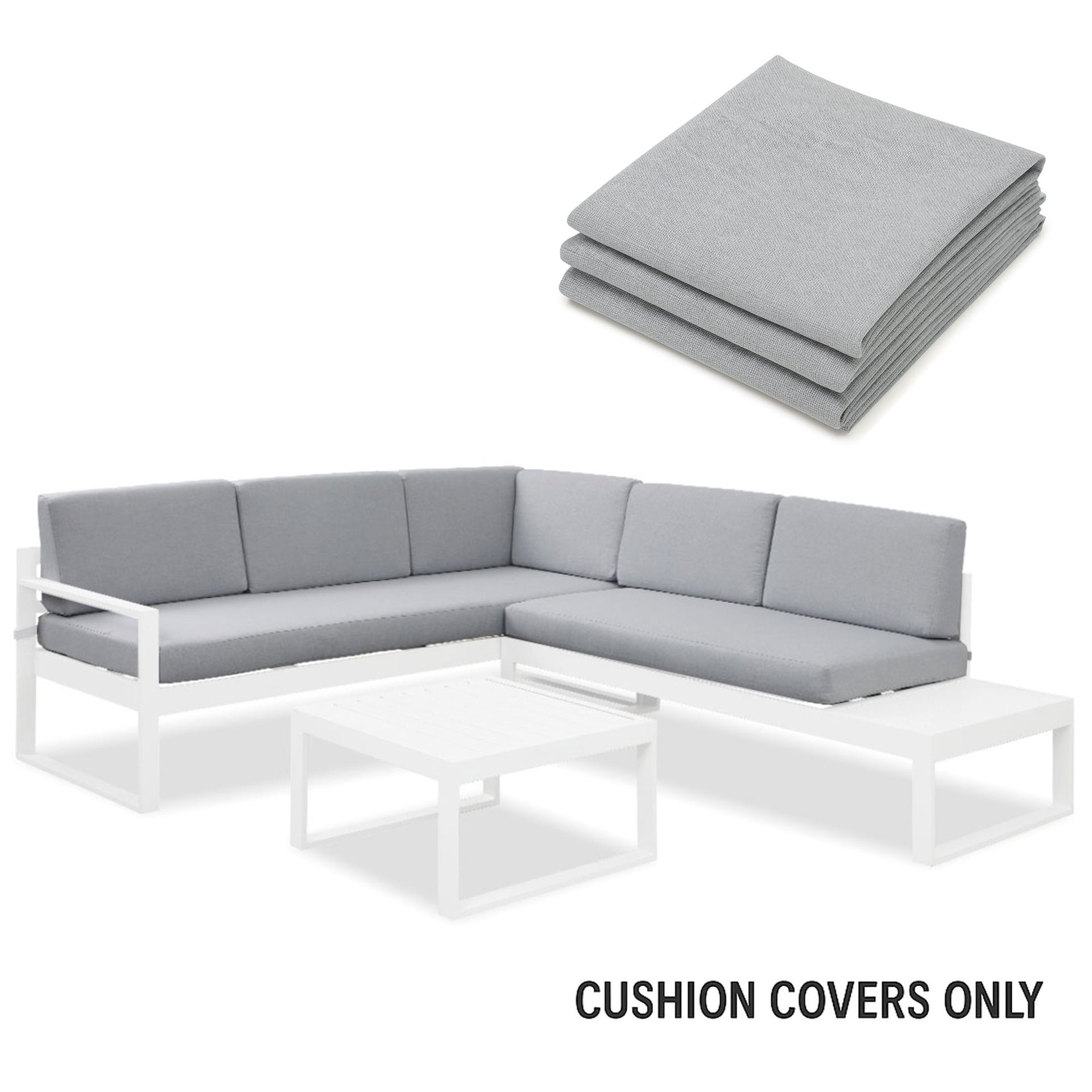 Milano Aluminium Sofa Lounge Repacement Light Grey Cushion Covers