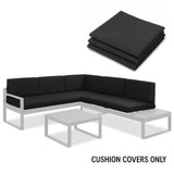 Milano Aluminium Sofa Lounge Repacement Charcoal Grey Cushion Covers