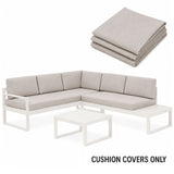Milano Aluminium Sofa Lounge Replacement Light Beige Cushion Covers