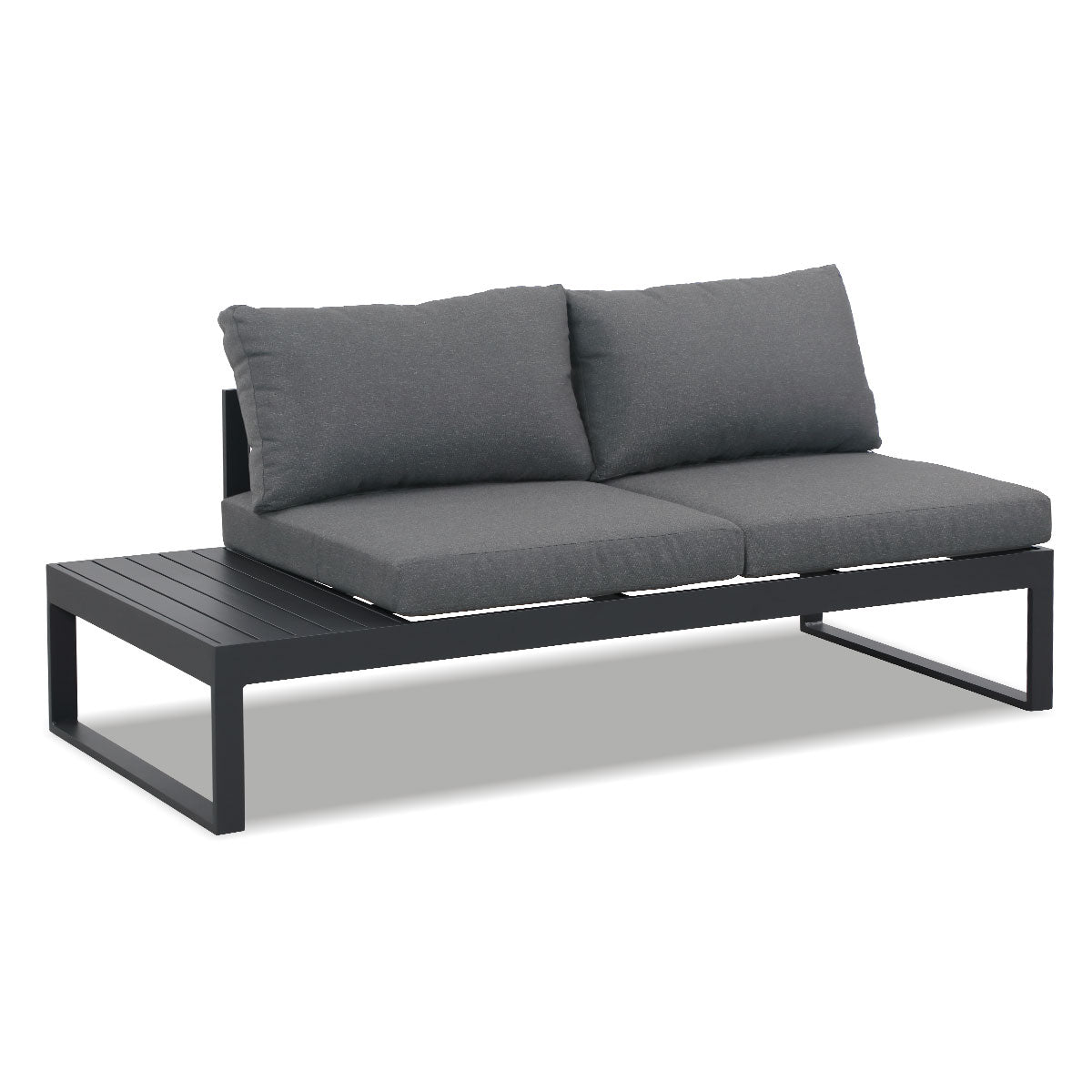 Hampton Charcoal Aluminium Sofa Lounge Set - Grey Cushion