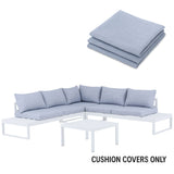 Hampton Aluminium Sofa Lounge Replacement Cloud Grey Cushion Covers