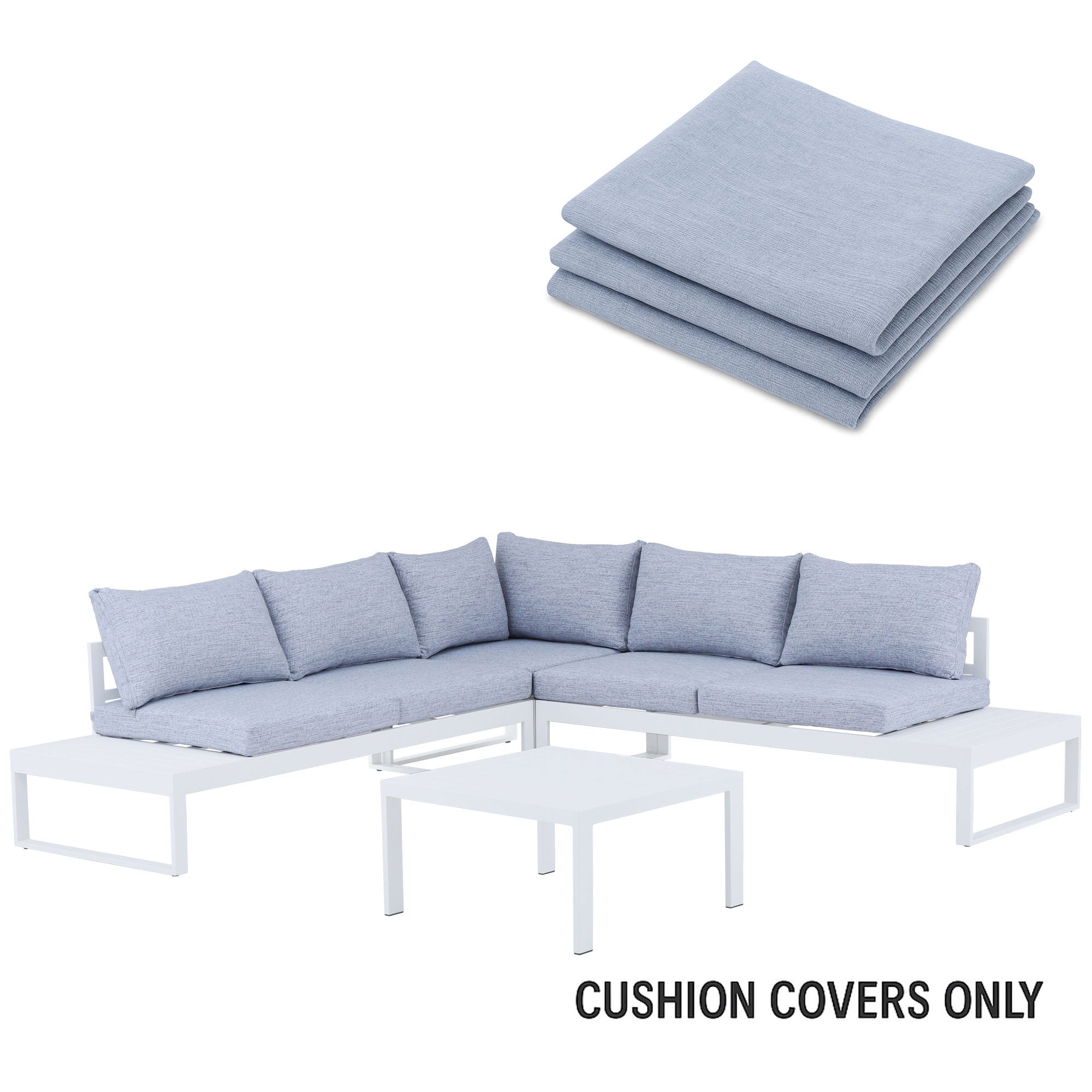 Hampton Aluminium Sofa Lounge Replacement Cloud Grey Cushion Covers