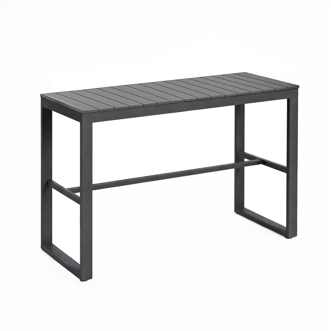 Brighton Charcoal Aluminium Outdoor Bar Table with Polywood Slatted Top