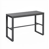 Brighton Charcoal Aluminium Outdoor Bar Table with Polywood Slatted Top
