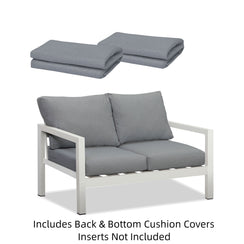 Coogee Double Seat Cushion Cover Set – Grey (For 2-Seater Sofa)