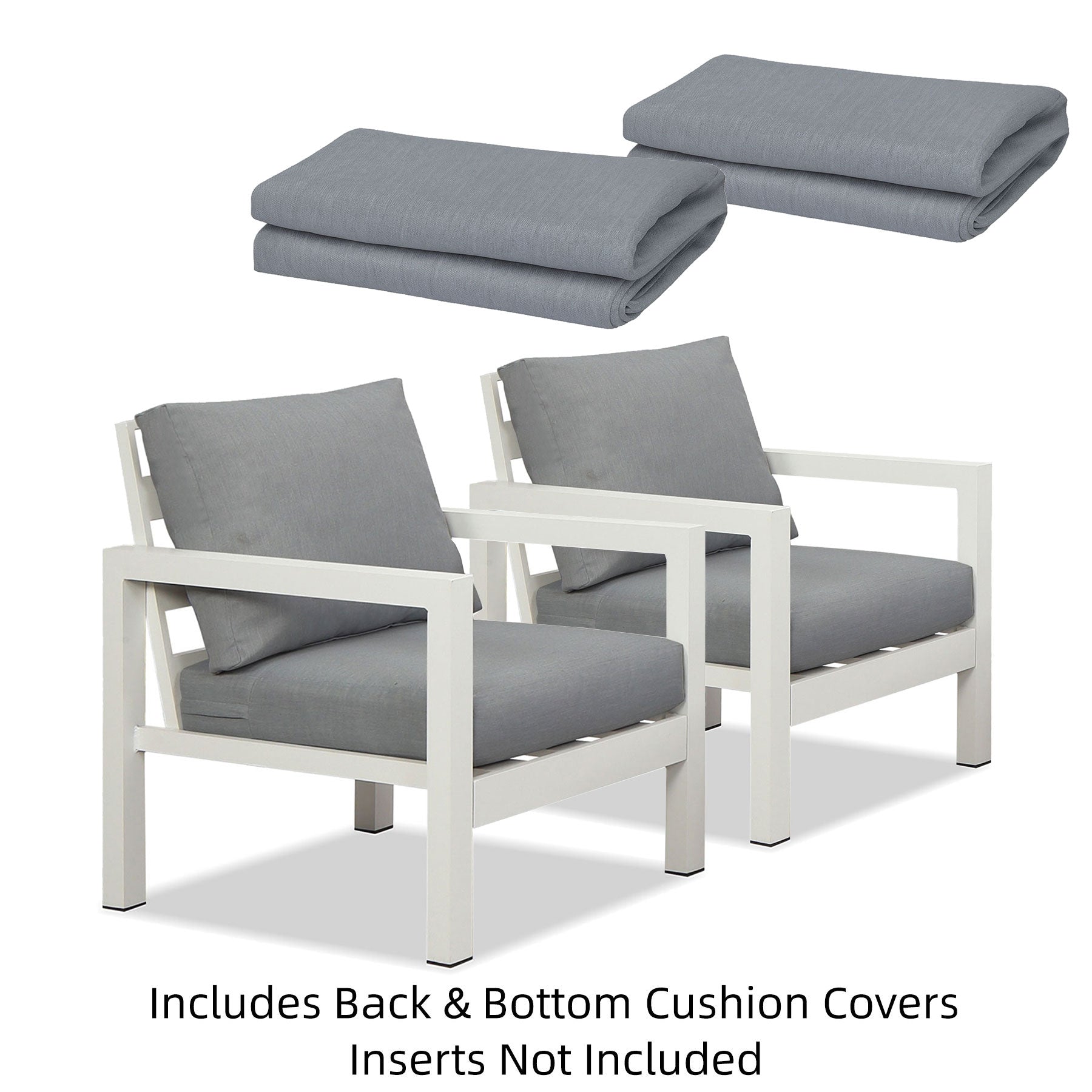 Coogee Cushion Cover Set for Two Single Seats - Grey (For 2x Single Seat Sofas)