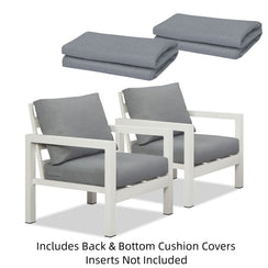Coogee Cushion Cover Set for Two Single Seats - Grey (For 2x Single Seat Sofas)