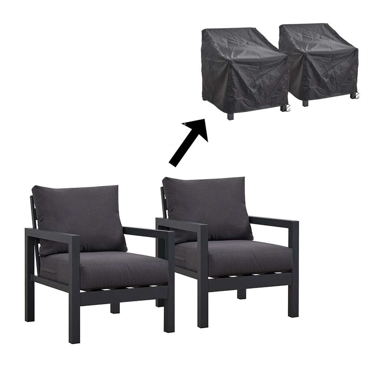 Coogee Single Seater Sofa Lounge Rain Cover - Set of Two
