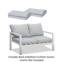 Coogee Double Seat Cushion Cover Set – Light Grey (For 2-Seater Sofa)