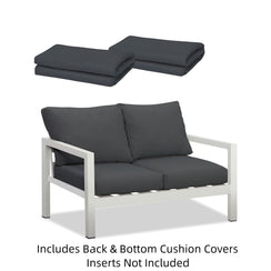 Coogee Double Seat Cushion Cover Set – Dark Grey (For 2-Seater Sofa)