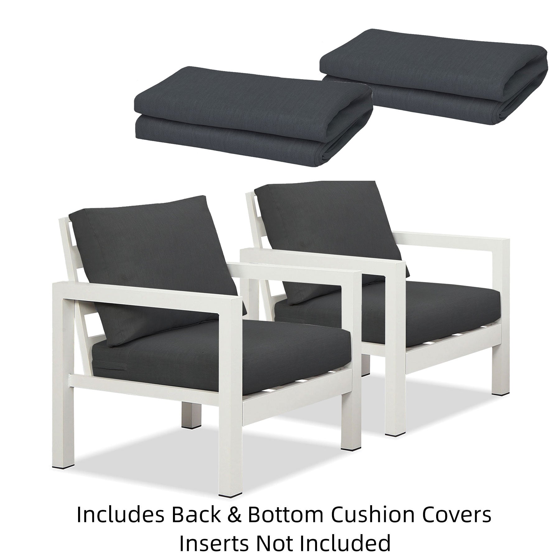 Coogee Cushion Cover Set for Two Single Seats - Dark Grey (For 2x Single Seat Sofas)