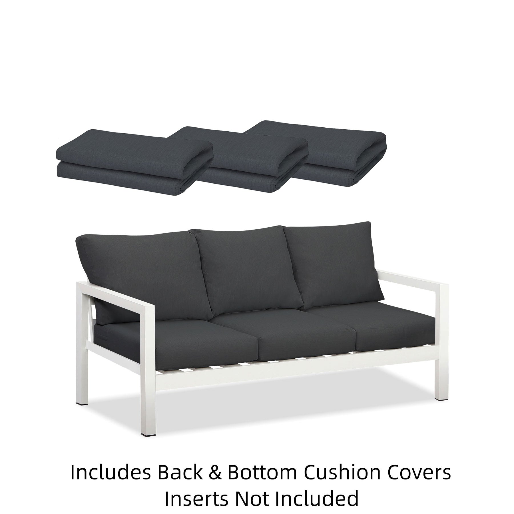 Coogee Three-Seater Cushion Cover Set - Darkt Grey (For 3-Seater Sofa)