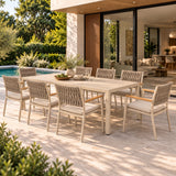Clayton & Lucca 9-Piece Champagne Aluminium Outdoor Dining Set