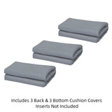 Paris Classic Grey Replacement Cushion Covers - Set of Three