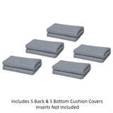 Paris Classic Grey Replacement Cushion Covers - Set of Five