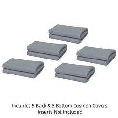 Paris Grey Replacement Cushion Covers - Set of Five