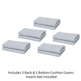 Paris Light Grey Replacement Cushion Covers - Set of Five