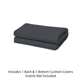 Paris Dark Grey Replacement Cushion Covers - Single Set