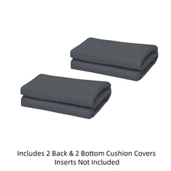 Paris Dark Grey Replacement Cushion Covers - Set of Two