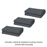 Paris Dark Grey Replacement Cushion Covers - Set of Three