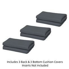 Paris Dark Grey Replacement Cushion Covers - Set of Three