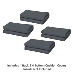 Paris Dark Grey Replacement Cushion Covers - Set of Four