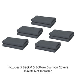 Paris Dark Grey Replacement Cushion Covers - Set of Five