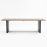 Bora Charcoal Aluminium Outdoor Dining Table with Natural Wood-Look Top (240x102cm)