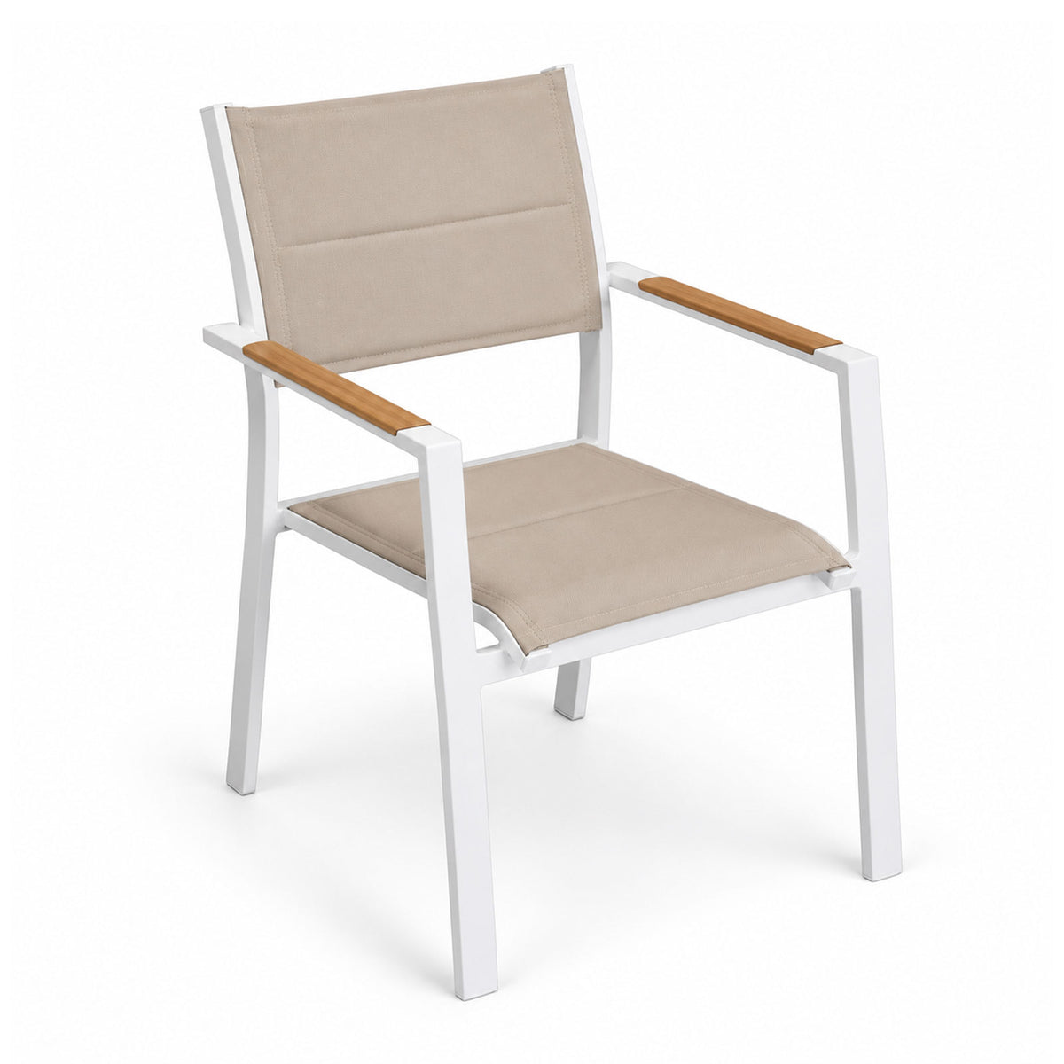 Berros White Aluminium Outdoor Dining Chairs with Arms (Set of 4)