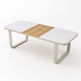 Newport Champagne Aluminium Outdoor Dining Table with Sintered Stone Top (220x100cm)