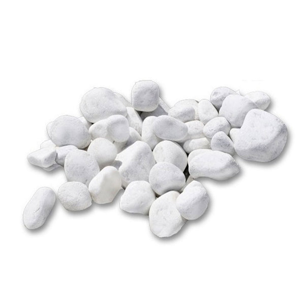 Electric Fireplace White Pebbles Decor - 2.4 kg (95-100 Pieces)