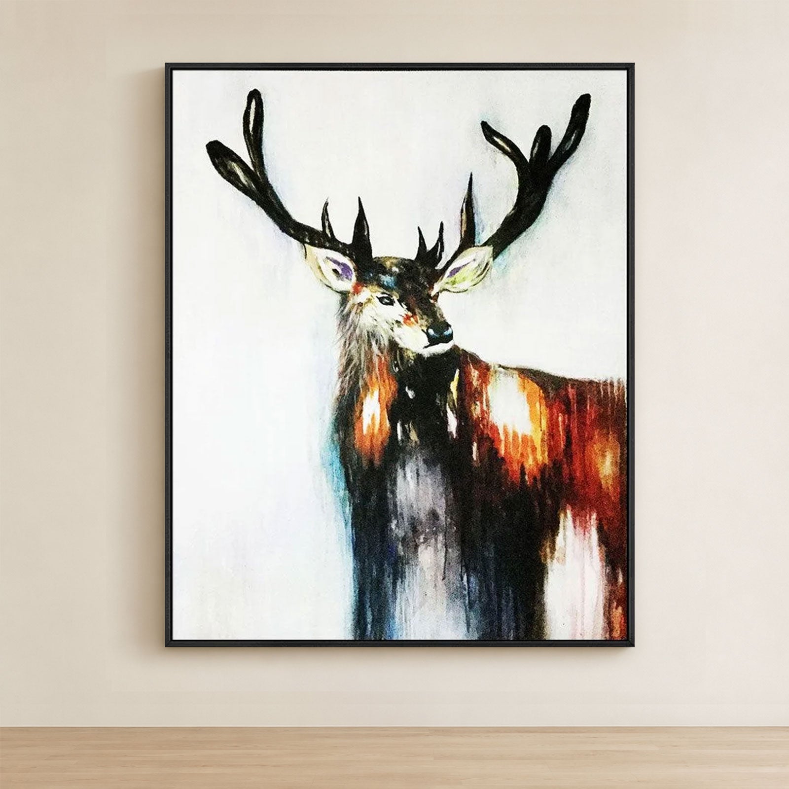 Highland Ember Hand-Painted Textured Canvas Wall Art - 117 x 96cm
