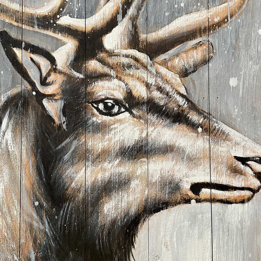 Stag painting on hot sale wood