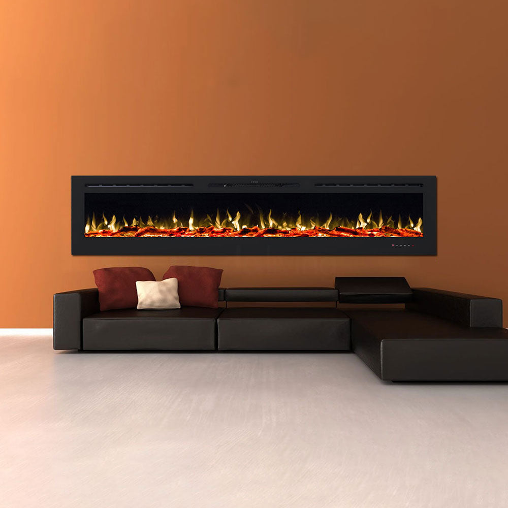 Provence 1500W 100 inch Recessed / Wall Mounted Electric Fireplace - Moda Living