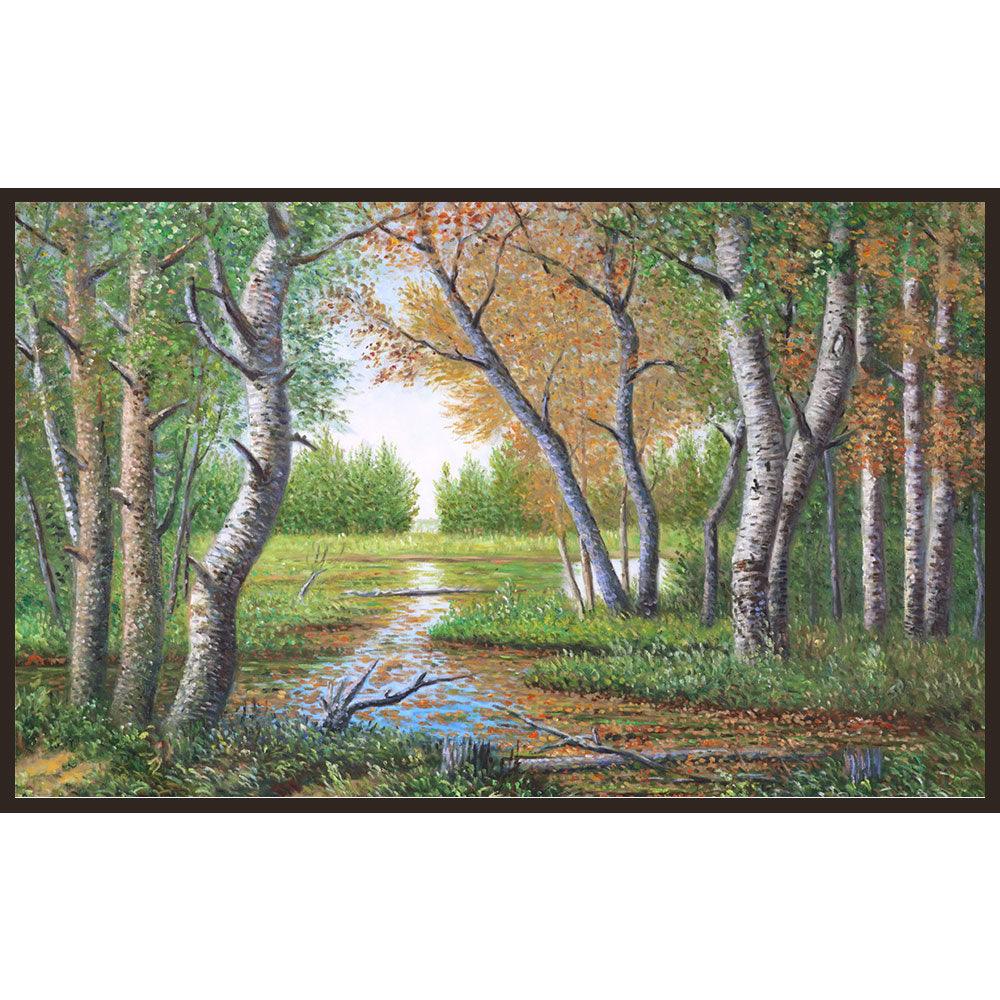 Framed Oil Painting Hand Painted Botanical Classic Canvas - Forest (120cm x 80cm) - Moda Living