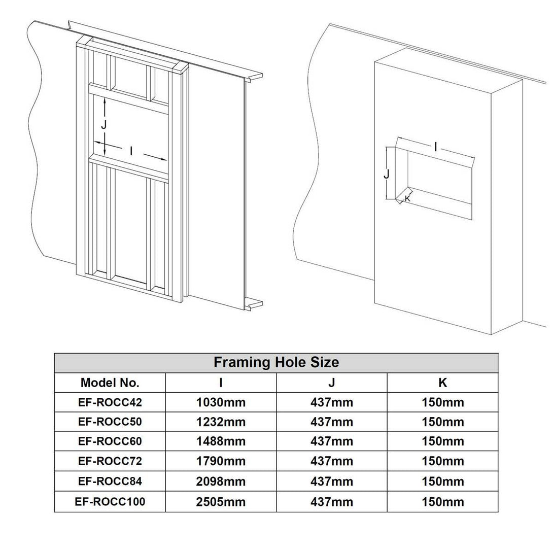 Rocco 1500W 60 inch Recessed / Wall Mounted Electric Fireplace - Moda Living