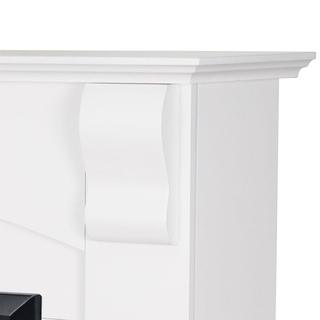 Ascot 2000W Electric Fireplace Heater White Mantel Suite with 30" Moonlight Insert - Moda Living